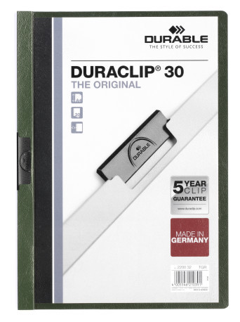 220032 Папка с клипом DURACLIP ORIGINAL 30 зеленая
